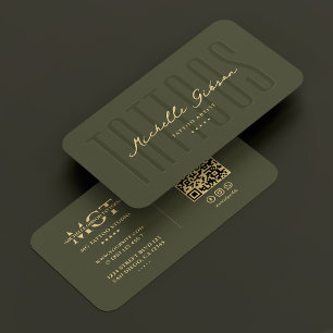 Tarjeta De Visita Monograma del artista del tatuaje moderno Tattoos