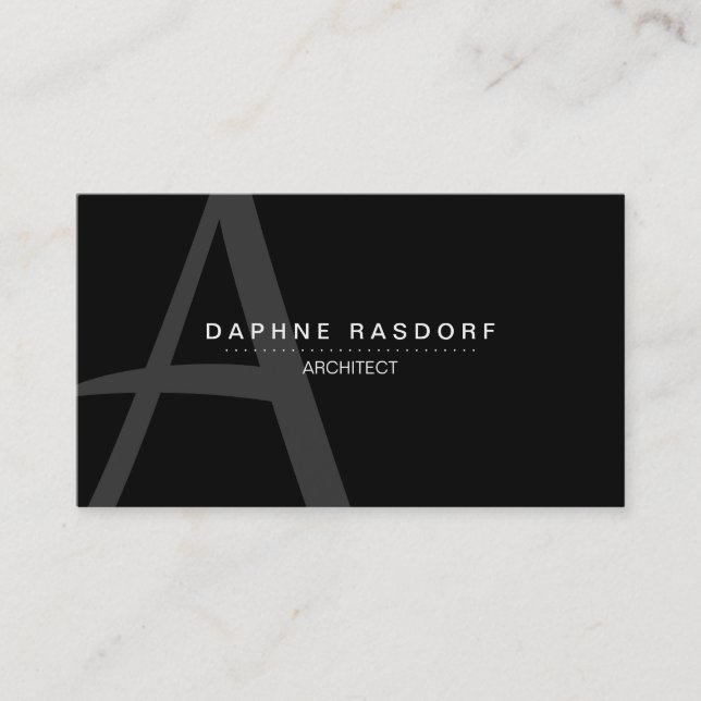 Tarjeta De Visita Monograma del blanco de PurePro No8B (Anverso)