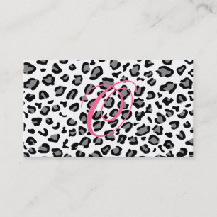 Tarjeta De Visita monograma del estampado leopardo