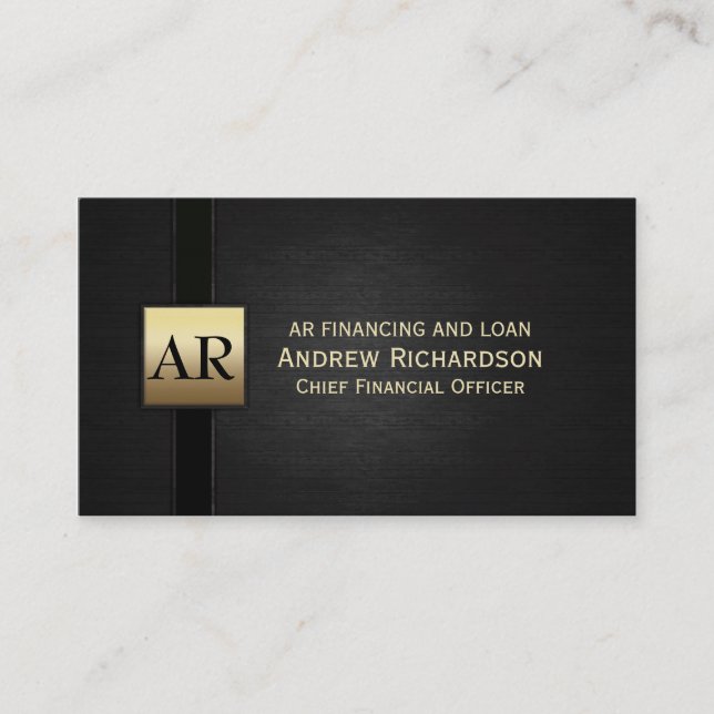 Tarjeta De Visita Monograma del oro (Anverso)