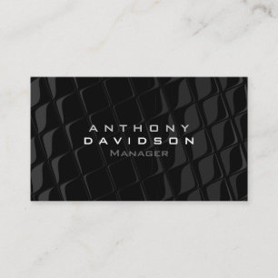 Tarjeta De Visita Monograma del patrón negro gris moderno