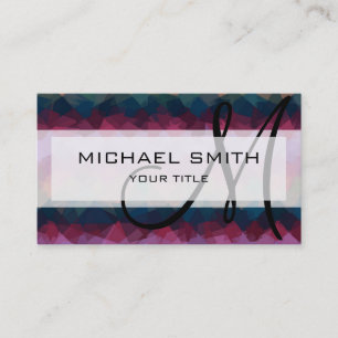 Tarjeta De Visita Monograma del Personalizado de arte abstracto mosa