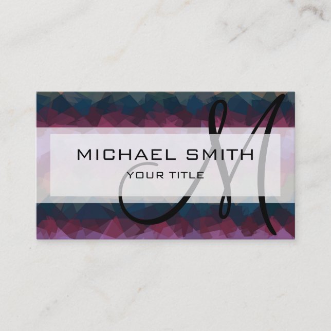 Tarjeta De Visita Monograma del Personalizado de arte abstracto mosa (Anverso)