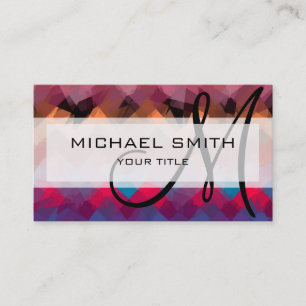 Tarjeta De Visita Monograma del Personalizado de arte abstracto mosa
