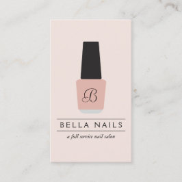 Tarjeta De Visita Monograma del salón de uñas en Rubor Pink Nail Pol