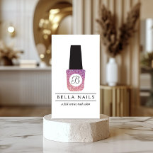 Monograma del salón de uñas sobre el Purpurina mor