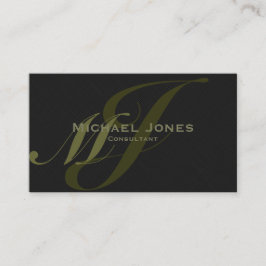 Tarjeta De Visita Monograma doble caqui profesional elegante moderno
