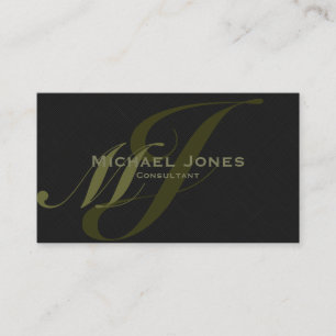 Tarjeta De Visita Monograma doble caqui profesional elegante moderno