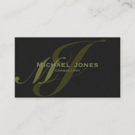 Tarjeta De Visita Monograma doble caqui profesional elegante moderno
