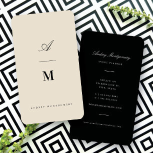 Tarjeta De Visita Monograma Doble Clásico Moderno Minimalista Elegan
