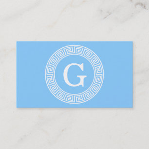 Tarjeta De Visita Monograma dominante griego blanco de la inicial