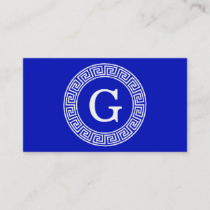 Tarjeta De Visita Monograma dominante griego de la inicial del marco