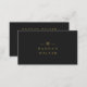 Tarjeta De Visita Monograma dorado negro | Elegante Minimalista mode (Anverso / Reverso)
