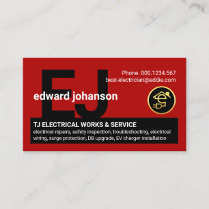 Tarjeta De Visita Monograma el nombre de tu electricista