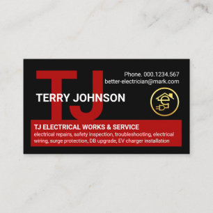 Tarjeta De Visita Monograma el nombre de tu electricista
