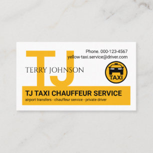 Tarjeta De Visita Monograma el nombre de tu taxista