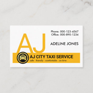Tarjeta De Visita Monograma el nombre de tu taxista