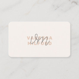 Tarjeta De Visita Monograma elegante crema marfil Minimalista modern