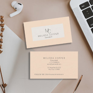 Tarjeta De Visita Monograma elegante de estilo moderno minimalista b