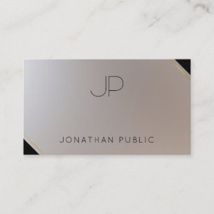 Tarjeta De Visita Monograma elegante de lujo dorado moderno