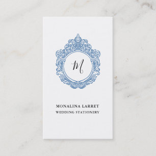 Tarjeta De Visita Monograma elegante de marco Escudo ornamental