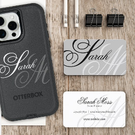 Tarjeta De Visita Monograma elegante de tipografía