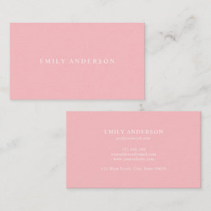 Tarjeta De Visita Monograma elegante minimalista rosa