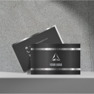 Tarjeta De Visita Monograma elegante moderno Metalizado brillante pl