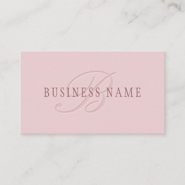 Tarjeta De Visita Monograma elegante | Oro rosa (Anverso)