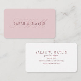 Tarjeta De Visita Monograma elegante | Oro rosa