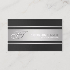 Tarjeta De Visita Monograma elegante Personalizado profesional negro