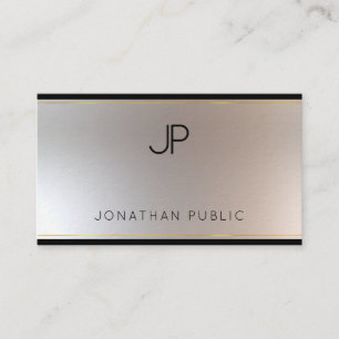 Tarjeta De Visita Monograma Elegante Plantilla Lujo Oro Plata