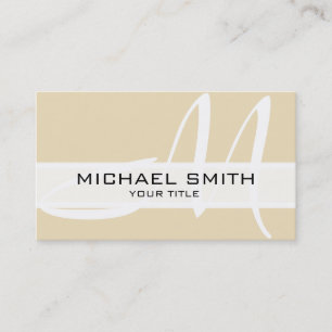 Tarjeta De Visita Monograma elegante profesional blanco holandés mod