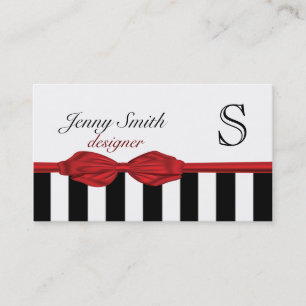 Tarjeta De Visita Monograma elegante profesional de bolas rojas