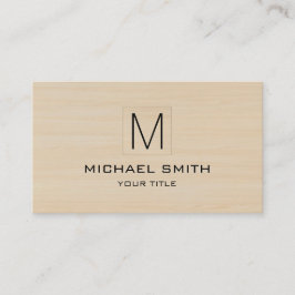 Tarjeta De Visita Monograma elegante profesional de grano de madera
