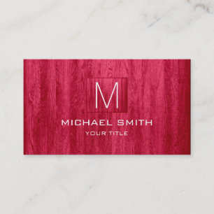 Tarjeta De Visita Monograma elegante profesional del grano de madera