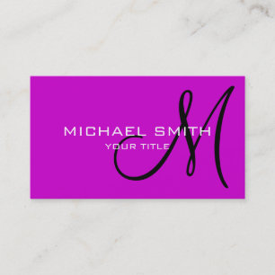 Tarjeta De Visita Monograma elegante profesional magenta