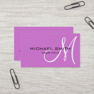 Tarjeta De Visita Monograma elegante profesional Mauve