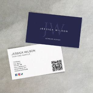Tarjeta De Visita Monograma elegante profesional moderno de código Q