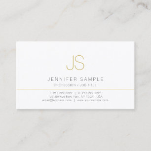 Tarjeta De Visita Monograma elegante profesional simple moderno pers