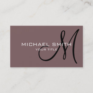 Tarjeta De Visita Monograma elegante profesional Taupe plano