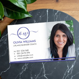 Tarjeta De Visita Monograma elegante y foto