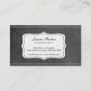 Tarjeta De Visita Monograma elegante y sutil de pizarra