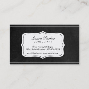 Tarjeta De Visita Monograma elegante y sutil de pizarra