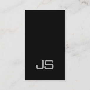 Tarjeta De Visita Monograma estético Blanco negro Profesional