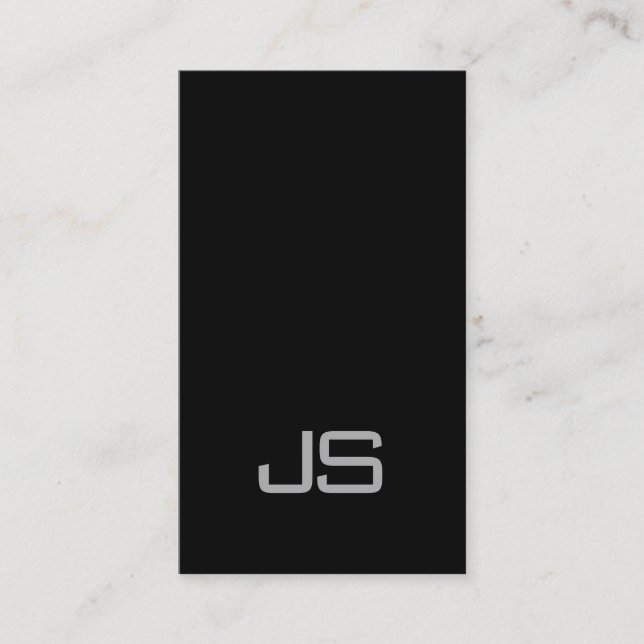 Tarjeta De Visita Monograma estético Blanco negro Profesional (Anverso)