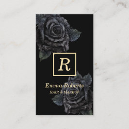 Tarjeta De Visita Monograma estilista de maquillaje y cabello Elegan