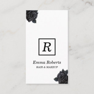 Tarjeta De Visita Monograma estilista de maquillaje y cabello Elegan