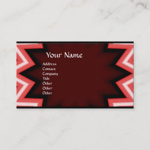 Tarjeta De Visita MONOGRAMA ÉTNICO Resumen Blanco Rojo geométrico