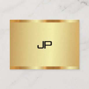 Tarjeta De Visita Monograma Faux Gold elegante y elegante de primera